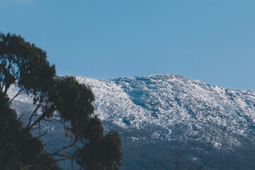 snow on the top of Mount Wellington (Kunayi) in Tasmania
