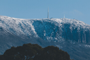 snow on the top of Mount Wellington (Kunayi) in Tasmania