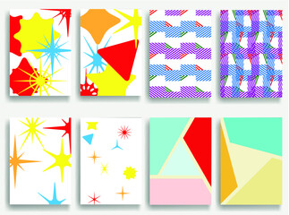 Obraz premium Trendy cards design . Minimal modern style . Geometric pattern . Motion wallpaper element. For web and mobile app, paper art , brochure , poster, booklet