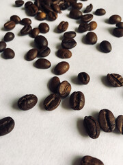 coffee beans on old paper