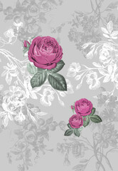 Floral design with a monotone background