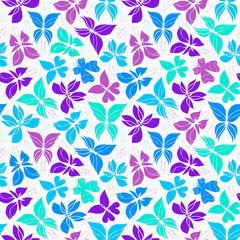 Fototapeta na wymiar Beautiful Butterfly Seamless Pattern. Elegant backgroung with butterflies. Colorful and playful wallpaper for your print or web design, fabric, wrapping paper. EPS 8 vector.