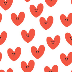 pattern with cartoon heart. for fabric print, textile, gift wrapping paper. colorful vector for kids, flat style