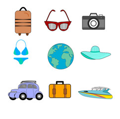 Set world tourism day  vector  happy on holiday day.