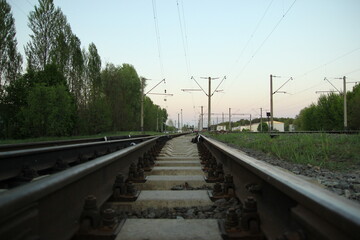 railroad tracks in the morning