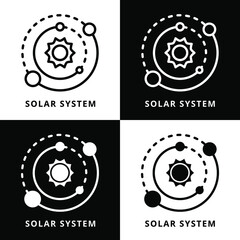 Space Solar System Icon Symbol. Planet Space Universe Logo Vector Illustration
