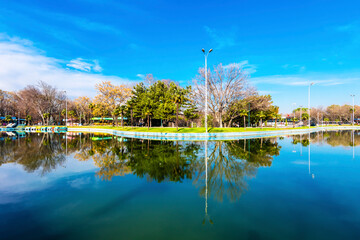 Obraz premium Resat Oyal Culture Park view in Bursa City. Bursa is populer tourist destination in Turkey. 