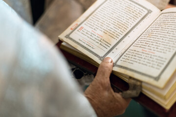 man reading a book