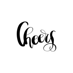 Obraz premium Cheers Phrase Isolated On A White Background Hand Drawn Illustration 