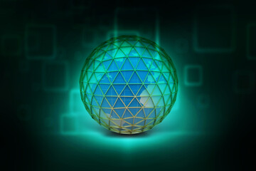 3d rendering abstract world concept
