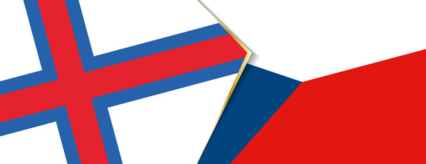 Faroe Islands and Czech Republic flags, two vector flags.