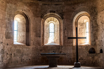 Altar of the Thonoret abbey in the Var in France