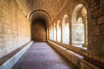 Cloister of the Thonoret abbey in the Var in France