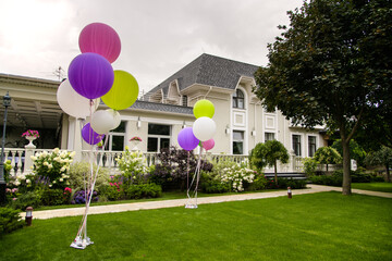 outdoor party with balloons