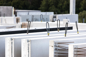 precast concrete parts in one plant