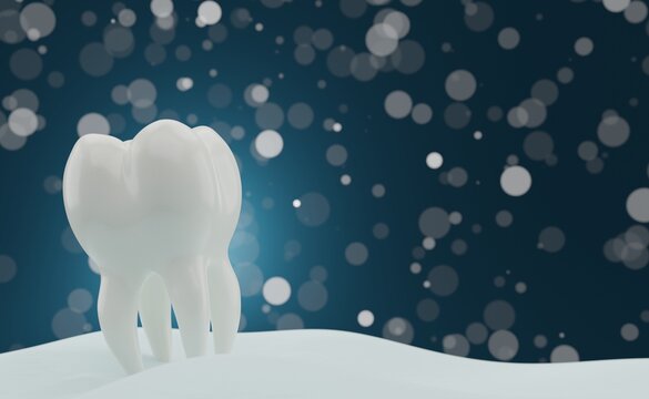 Tooth with christmas background