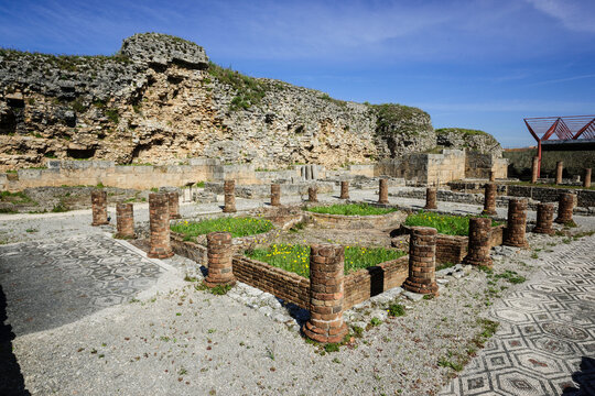 casa de la esvastica,Conimbriga, ciudad del Conventus Scallabitanus, provincia romana de Lusitania, cerca de Condeixa-a-Nova, distrito de Coimbra, Portugal, europa