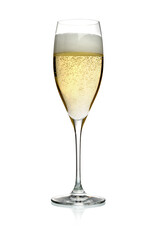 champagne glass isolated on white
