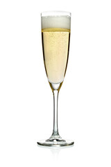 champagne glass isolated on white