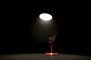 Illuminated Vintage Red Desk Lamp