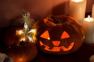 halloween  with pumpkins