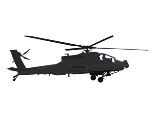 Tough black gunship helicopter