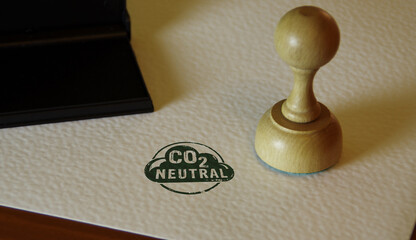CO2 carbon neutral emission stamp and stamping