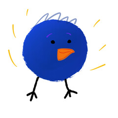 Chirpy Charlie, lustiger vogel freut sich