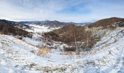 Panoramic view of Altay mountains