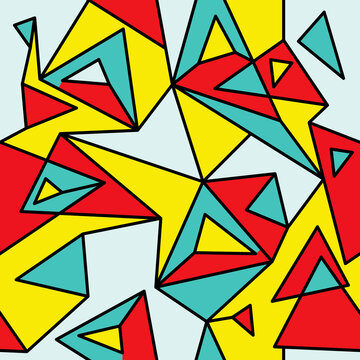 Fragment of geometric cubism, Abstract seamless pattern 2.1.