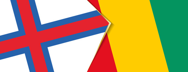 Faroe Islands and Guinea flags, two vector flags.