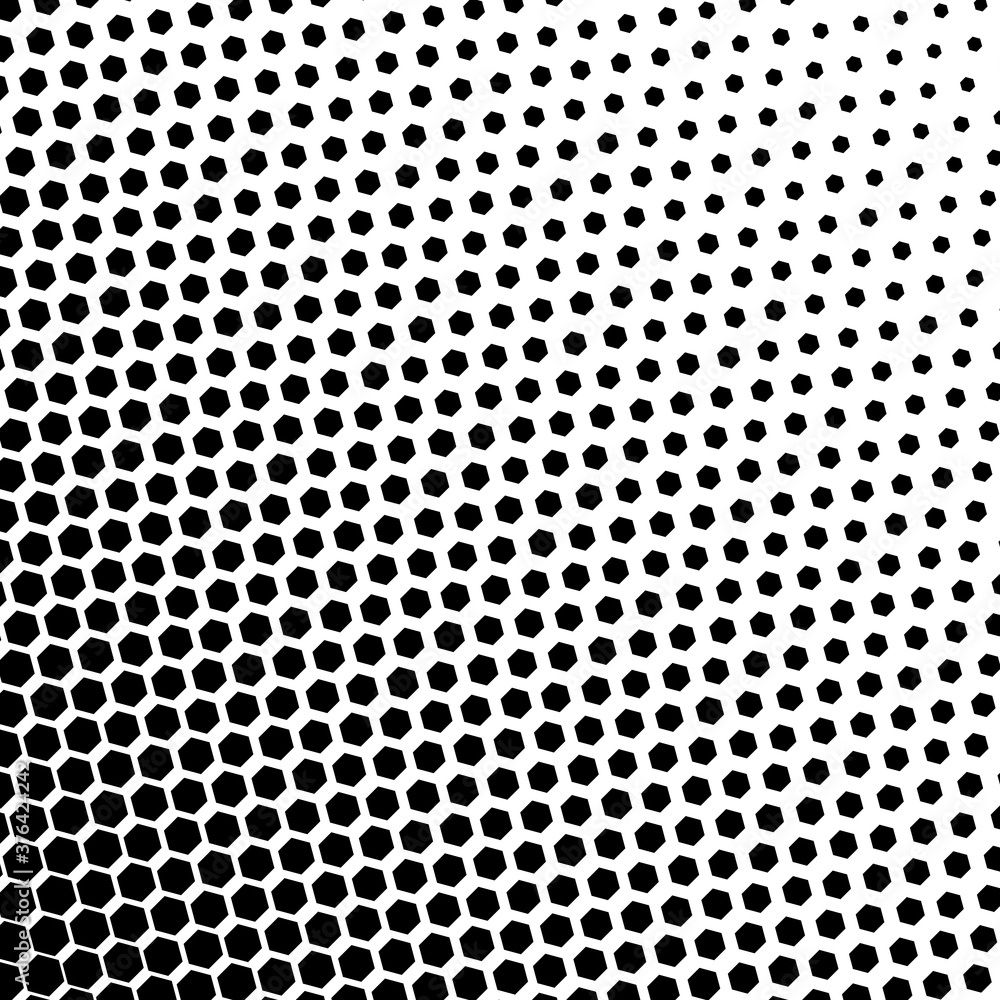 Poster abstract geometric pattern. hexagon halftone random vector illustration. hexagonal pattern. falling 