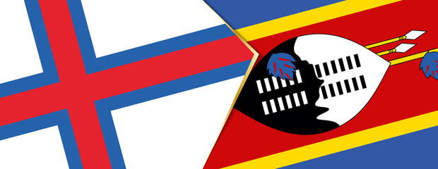 Faroe Islands and Swaziland flags, two vector flags.