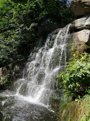 Fototapeta na wymiar small waterfall in the forest