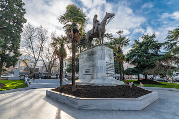 Ataturk Statue view in Bursa City. Bursa is populer tourist destination in Turkey. 