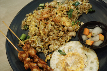 Close up of a chicken fried rice
