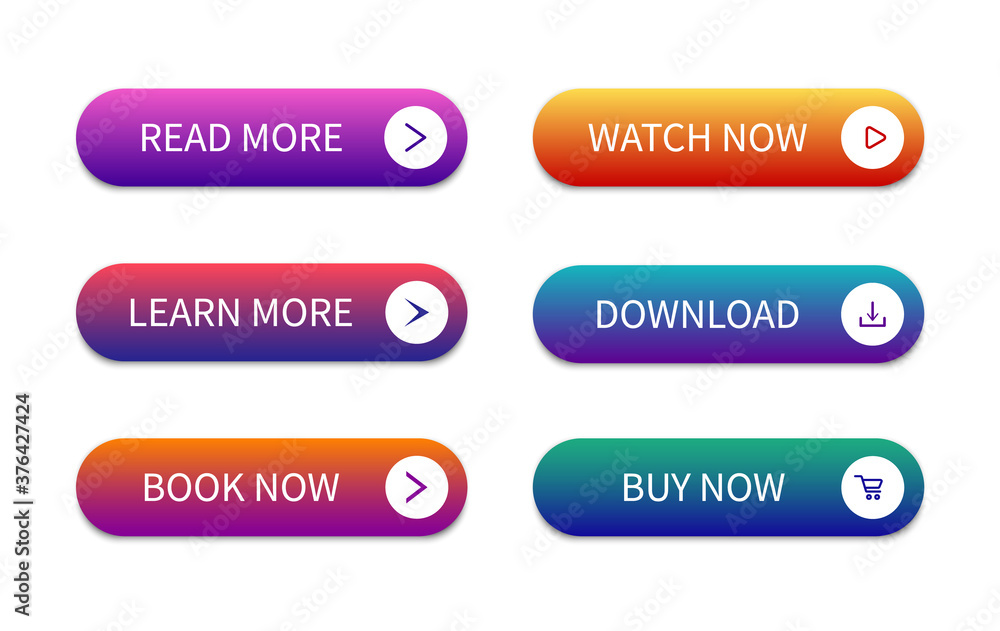 Poster set of modern buttons for website and user interface. vector