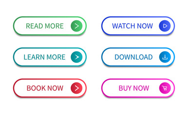 Fototapeta premium Modern colored buttons set. For web site and ui. Vector