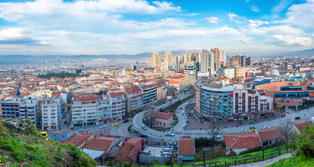 Bursa City view from Tophane District. Bursa is populer tourist destination in Turkey.