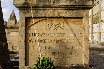 cementerio historico de palma, inaugurado el 24 de marzo de 1821,Palma,  Mallorca, islas baleares,...