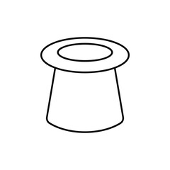 Sketch magic hat icon isolated on white. Outline vector stock illustration. EPS 10