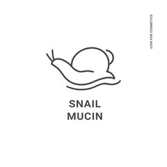 Vector logo, badge or icon for natural and organic products. Eco safe sign design. Snail mucin sign.