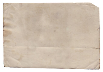 Old vintage texture retro paper with burned edges, stains and scratches background