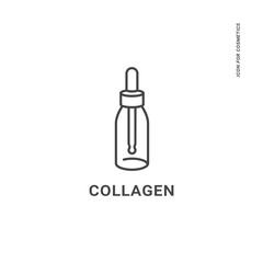 Vector logo, badge or icon for natural and organic products. Eco safe sign design. Collagen sign.