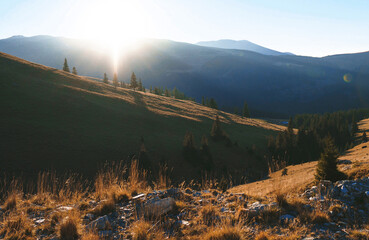 drone view on downhill