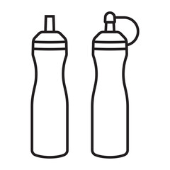 Ketchup bottle / mustard squeeze bottle line art icon for apps and websites