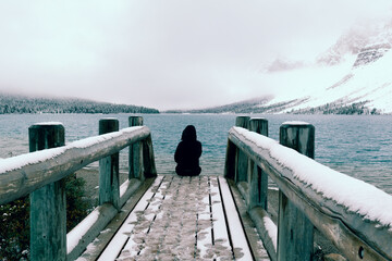 Einsamkeit am Bow Lake Alberta