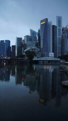 Fototapeta premium Singapore skyline, river & Street
