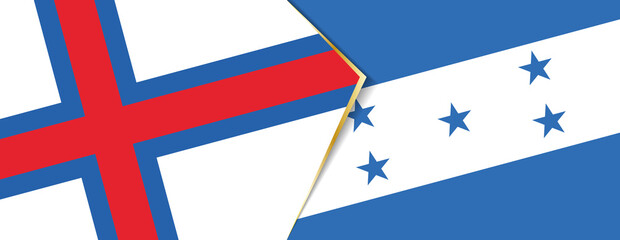 Faroe Islands and Honduras flags, two vector flags.