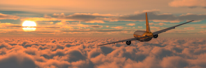 passenger plane in the sky